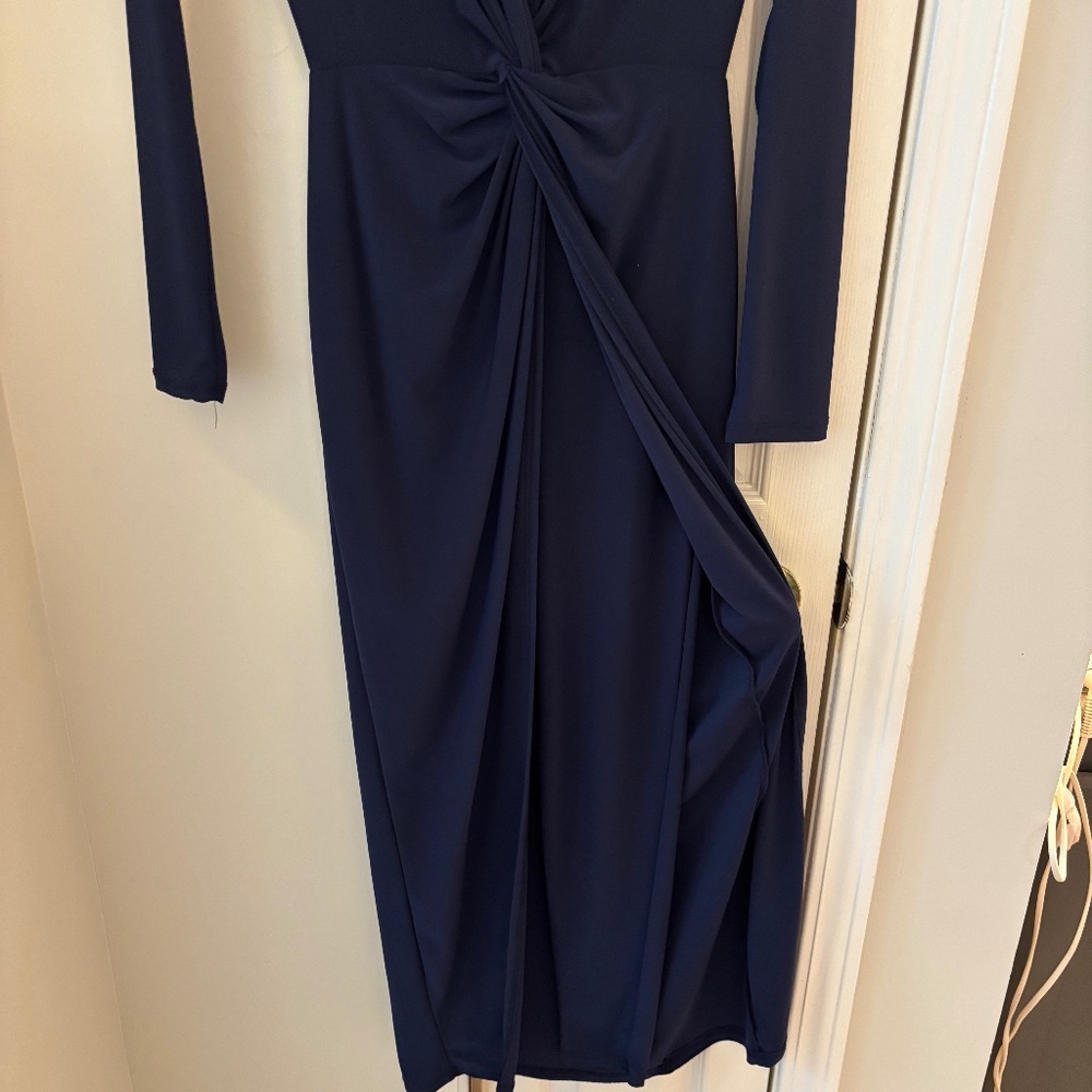 Navy Blue Jumpsuit with Attached Skirt